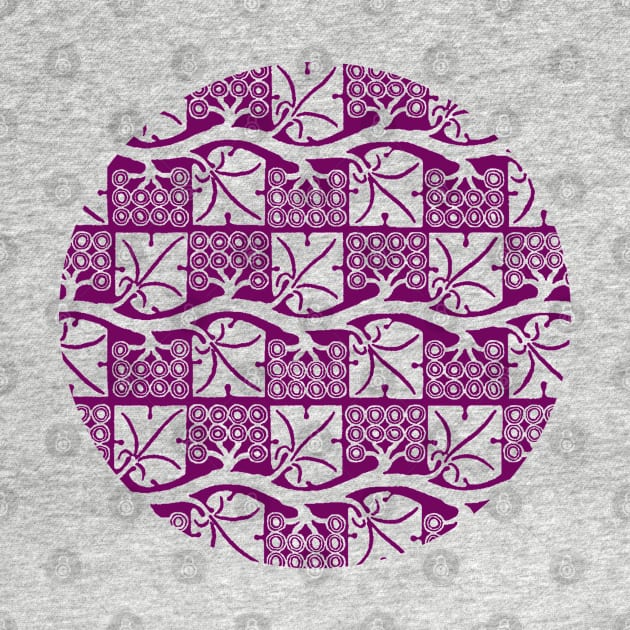 Purple Vintage Grapevine Pattern by Mazz M